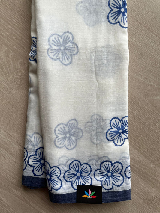 Printed Mul Cotton Saree (Without blouse)-31047