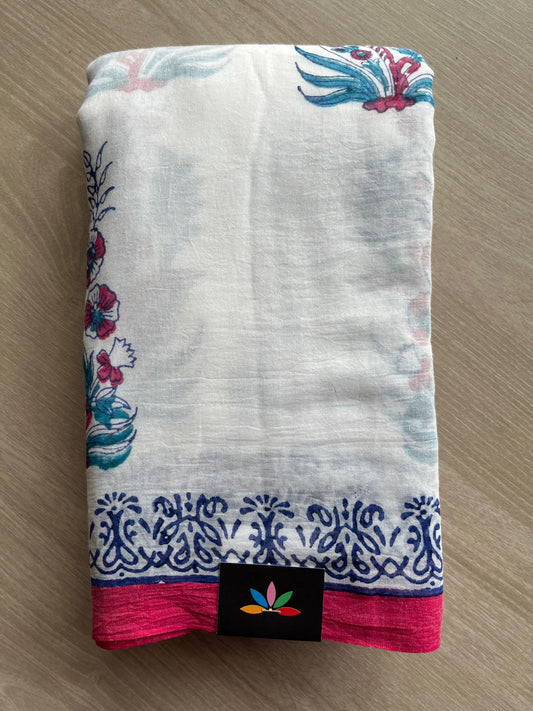 Printed Mul Cotton Saree (Without blouse)-31048