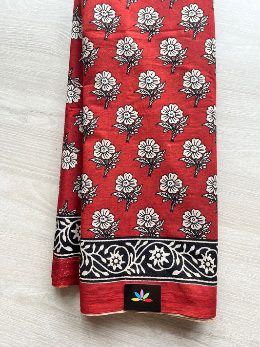 Hand Block Printed Fine Mul Cotton Saree -12398-12399