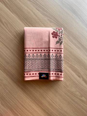 Hand Block Printed Fine Mul Cotton Saree -13869