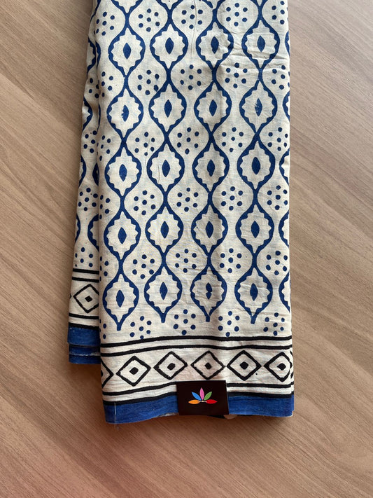 Hand Block Printed Fine Mul Cotton Saree -13879