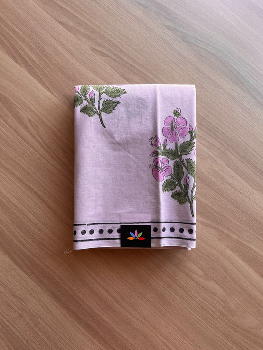 Hand Block Printed Fine Mul Cotton Saree -13887