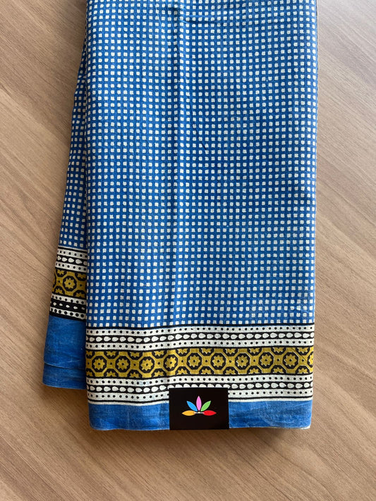 Hand Block Printed Fine Mul Cotton Saree -13897-13898