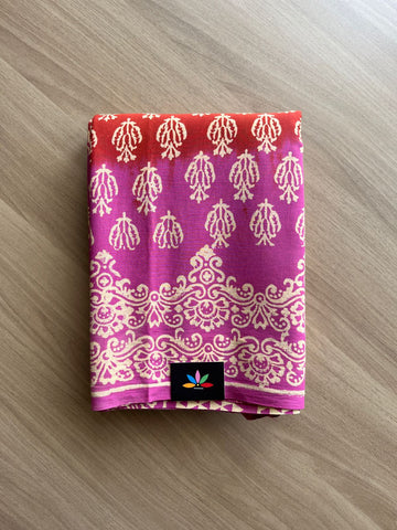 Hand Block Printed Fine Mul Cotton Saree -20927-20928