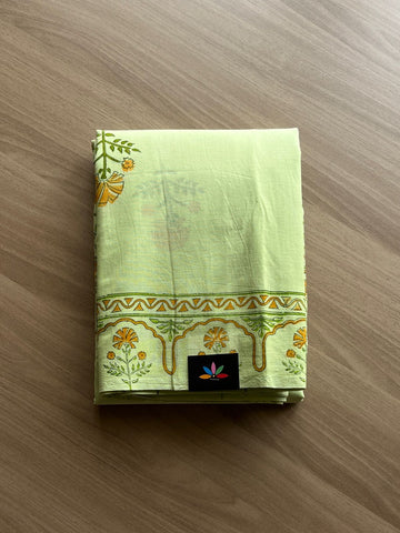 Hand Block Printed Fine Mul Cotton Saree -22302