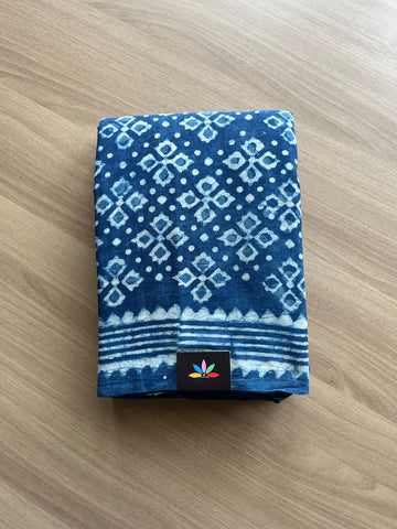 Hand Block Printed Fine Mul Cotton Saree -20941-20942