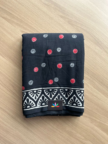 Hand Block Printed Fine Mul Cotton Saree -22301