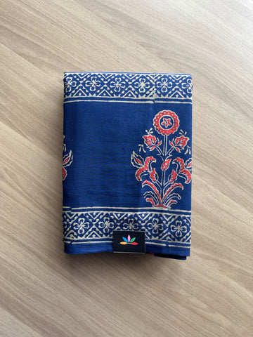 Hand Block Printed Fine Mul Cotton Saree -22312