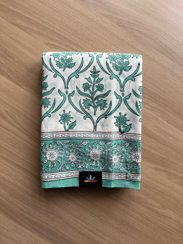 Hand Block Printed Fine Mul Cotton Saree -22316