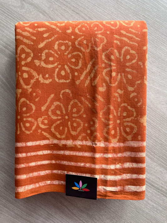 Handblock Printed Mul Cotton Saree- 28213