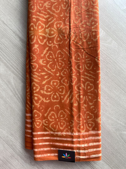 Handblock Printed Mul Cotton Saree- 28213