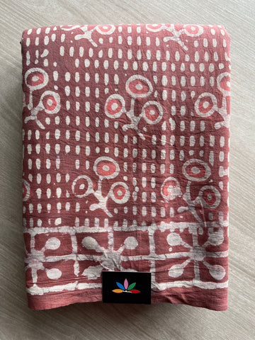 Handblock Printed Mul Cotton Saree- 28216