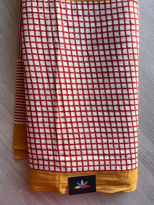 Hand Block Printed Mul Cotton Saree -29046