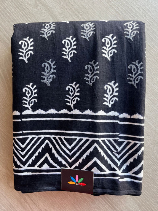 Hand Block Printed Mul Cotton Saree -29047