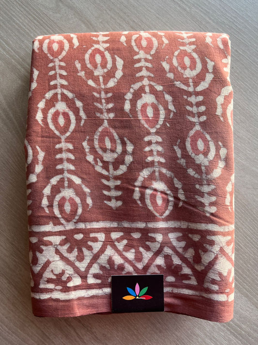 Hand Block Printed Mul Cotton Saree -29049