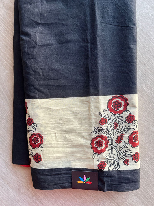 Hand Block Printed Mul Cotton Saree -29050
