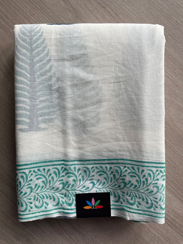 Handblock Printed Mul Cotton Saree- 31304-31305