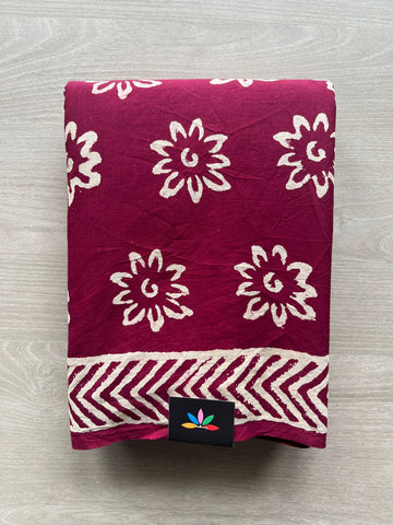 Handblock Printed Mul Cotton Saree - 32509_32510