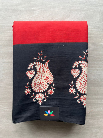 Handblock Printed Mul Cotton Saree - 32524