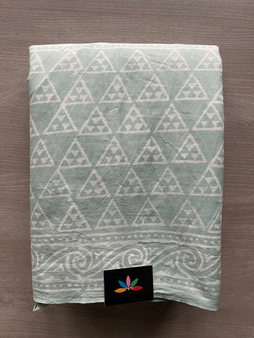 Handblock Printed Mul Cotton Saree - 32529