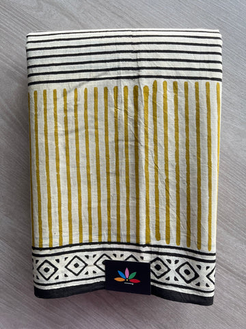 Handblock Printed Mul Cotton Saree - 32534_32535