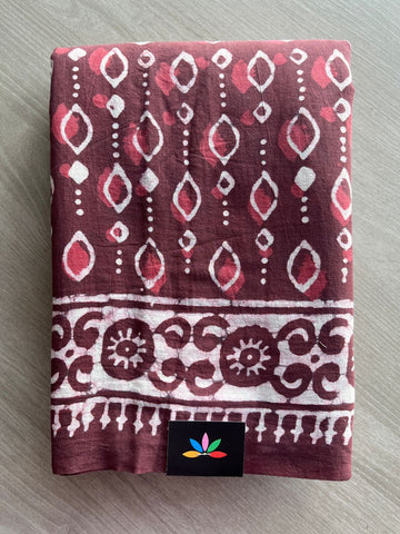 Handblock Printed Mul Cotton Saree - 32558_32559