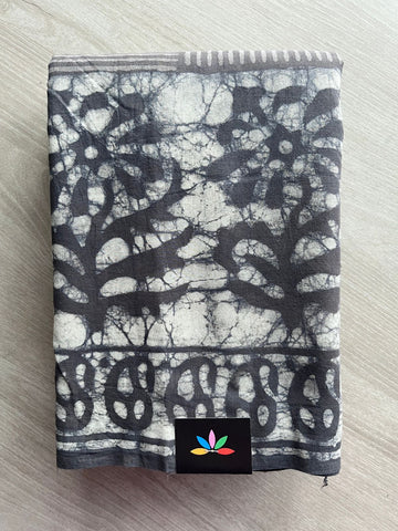 Handblock Printed Mul Cotton Saree - 32590