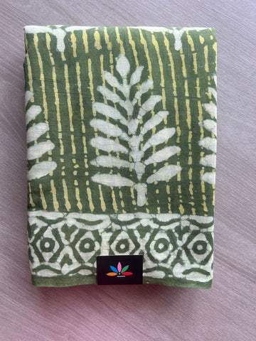 Handblock Printed Mul Cotton Saree - 32662_32663