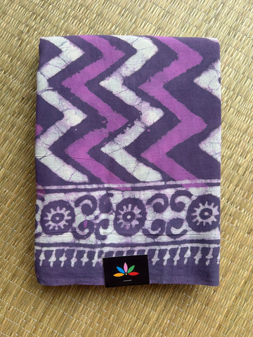 Handblock Printed Mul Cotton Saree - 32678_32679