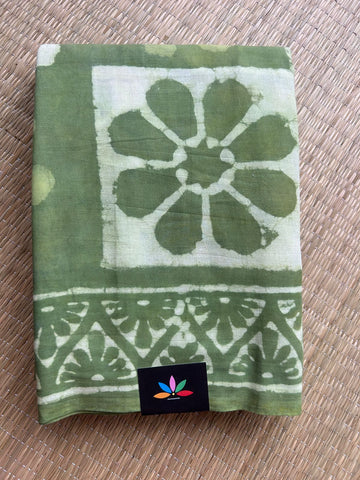 Handblock Printed Mul Cotton Saree - 32680_32681