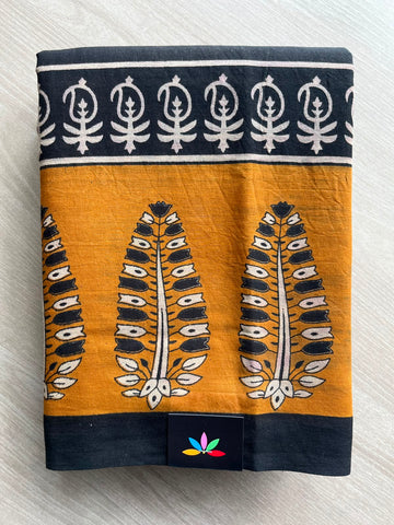 Handblock Printed Mul Cotton Saree - 33652-33653
