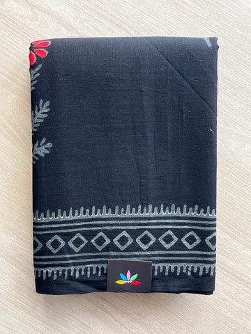 Handblock Printed Mul Cotton Saree - 33670