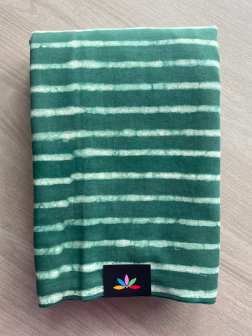 Hand Block Printed Mul Cotton Saree - 35101-35102