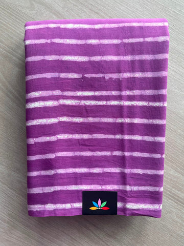 Hand Block Printed Mul Cotton Saree - 35103-35104