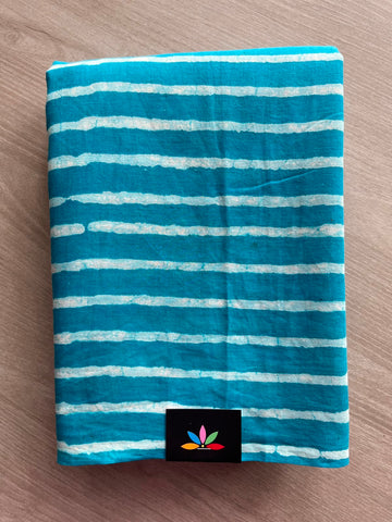 Hand Block Printed Mul Cotton Saree - 35129-35130
