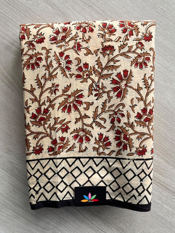 Hand Block Printed Mul Cotton Saree - 35873
