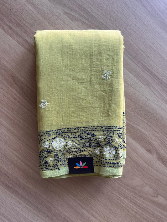 Kantha Hand Stitched Mul Cotton Saree -18849