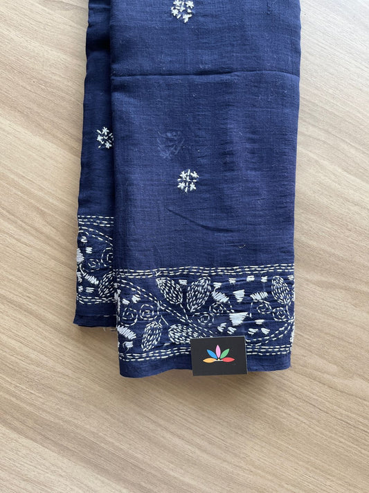 Kantha Hand Stitched Mul Cotton Saree -18856-18858