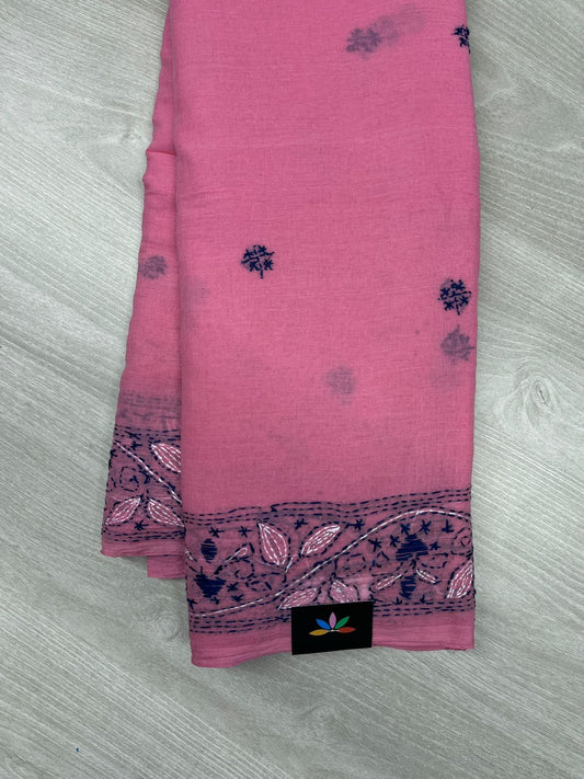 Kantha Hand Stitched Mul Cotton Saree -23584