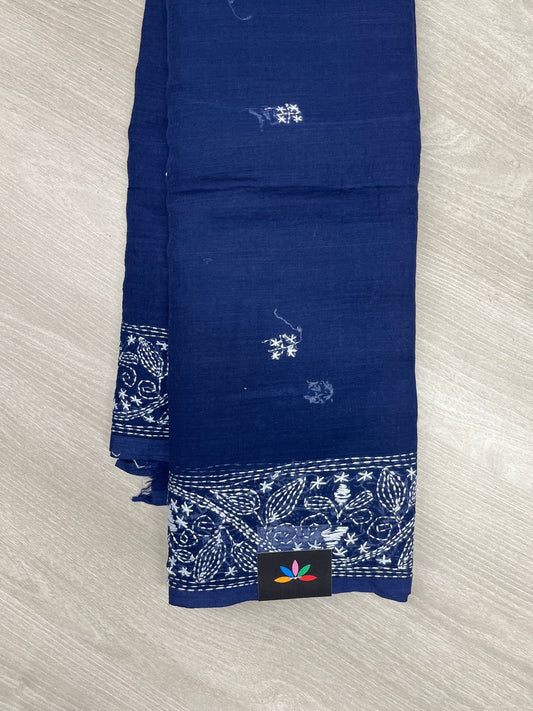 Kantha Hand Stitched Mul Cotton Saree -23587