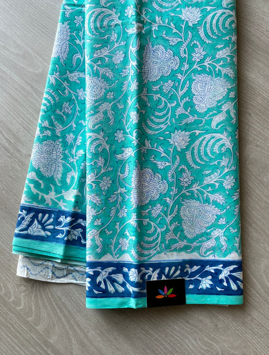 Handblock Printed Mul Cotton Saree -6117