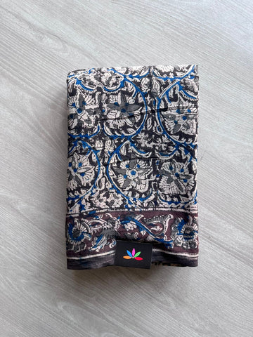 Handblock Printed Kalamkari Mul Cotton Saree -10955_10956