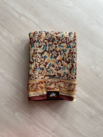 Handblock Printed Kalamkari Mul Cotton Saree -13299-13300