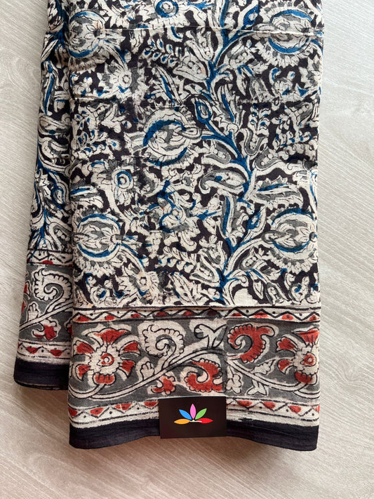 Handblock Printed Kalamkari Mul Cotton Saree -13319-13320