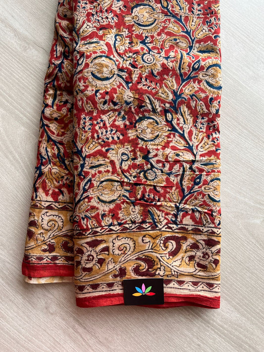 Handblock Printed Kalamkari Mul Cotton Saree -13321-13322