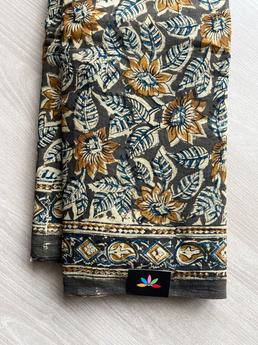 Handblock Printed Kalamkari Mul Cotton Saree -13335-13336