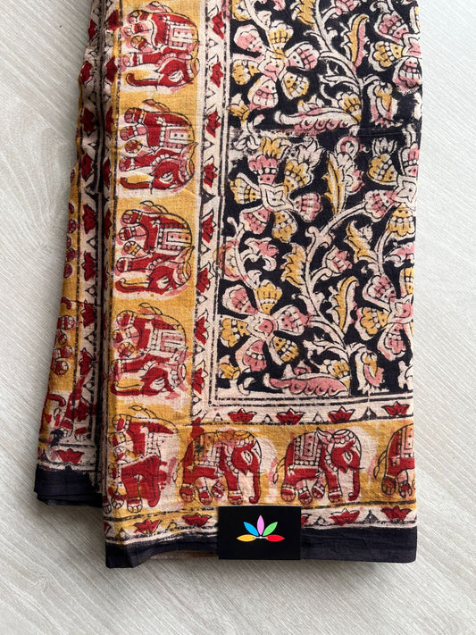 Handblock Printed Kalamkari Mul Cotton Saree -13343-13344