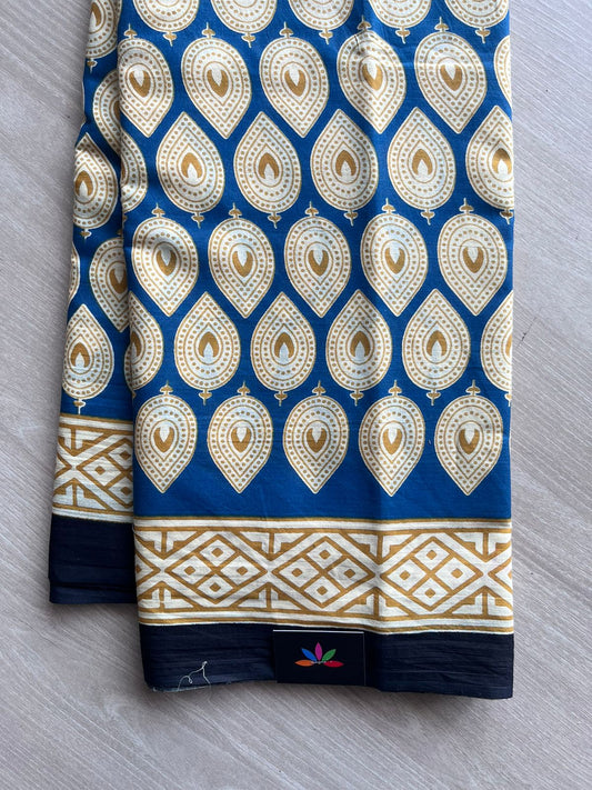 Hand Block Printed Fine Mul Cotton Saree -11005_11006