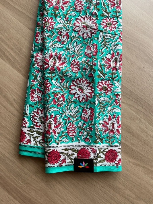 Handblock Printed Mul Cotton Saree-21283-21284