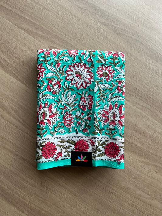 Handblock Printed Mul Cotton Saree-21283-21284